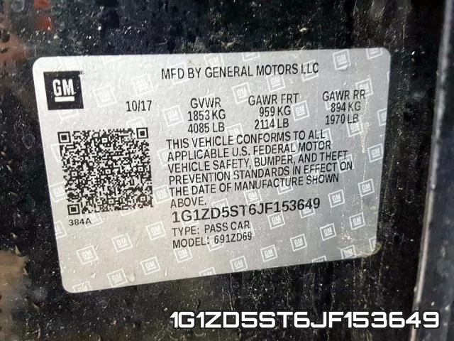 1G1ZD5ST6JF153649 фото 2
