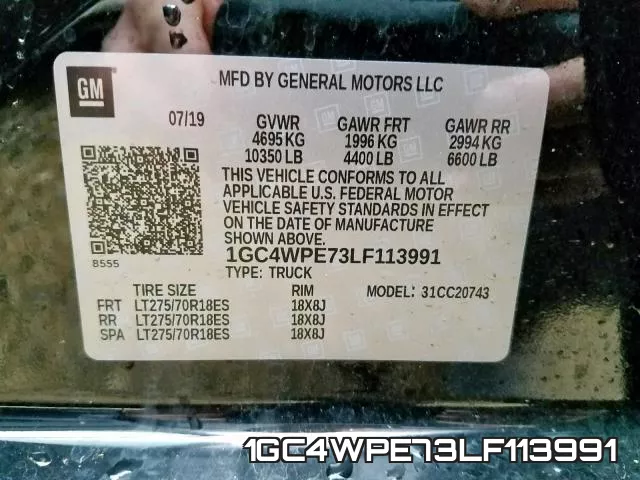 1GC4WPE73LF113991 фото 2