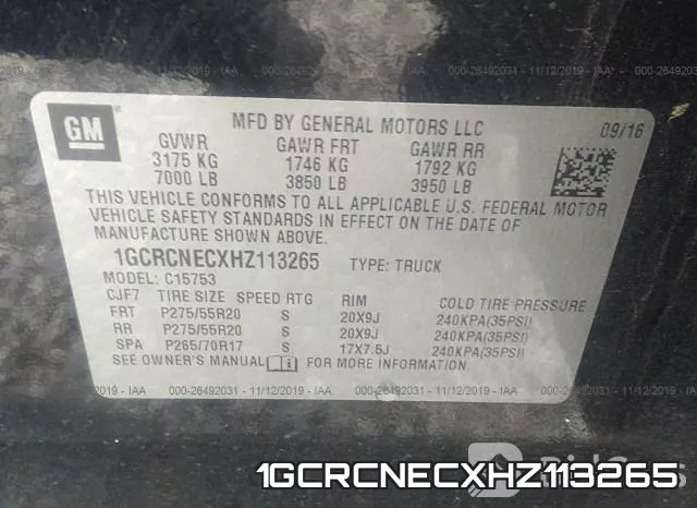 1GCRCNECXHZ113265 фото 9