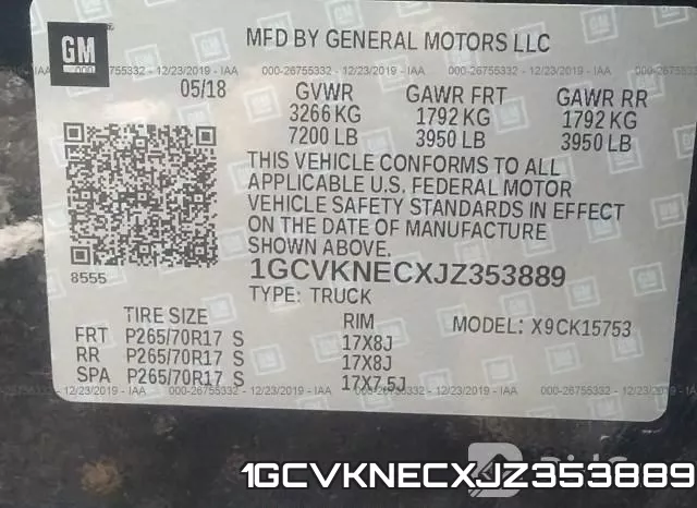 1GCVKNECXJZ353889 фото 6