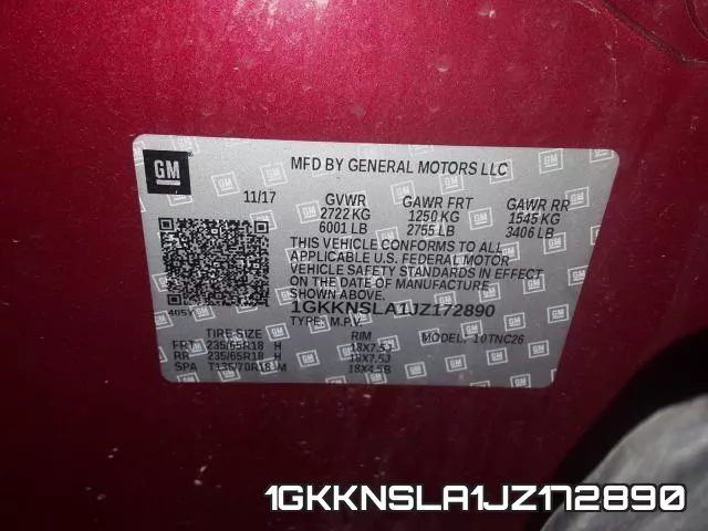 1GKKNSLA1JZ172890 фото 2