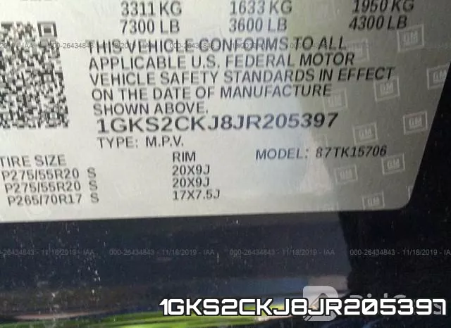 1GKS2CKJ8JR205397 фото 8