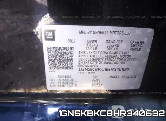 1GNSKBKC8HR340632 фото 10