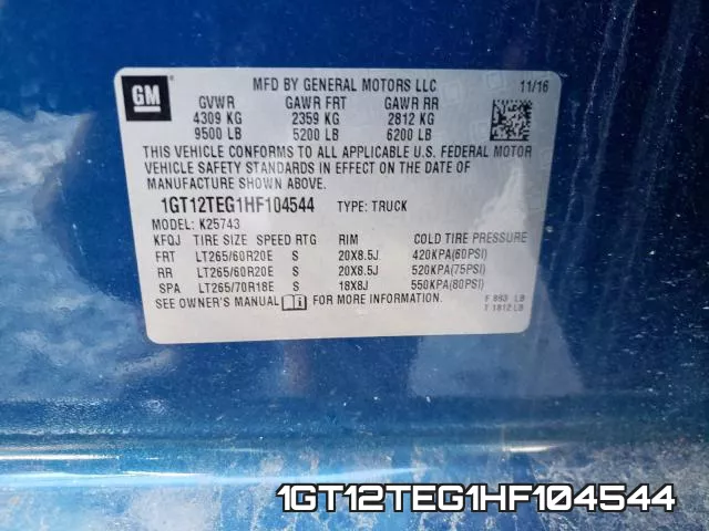 1GT12TEG1HF104544 фото 2