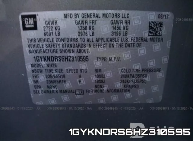 1GYKNDRS6HZ310595 фото 8