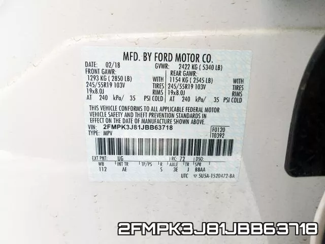 2FMPK3J81JBB63718 фото 2