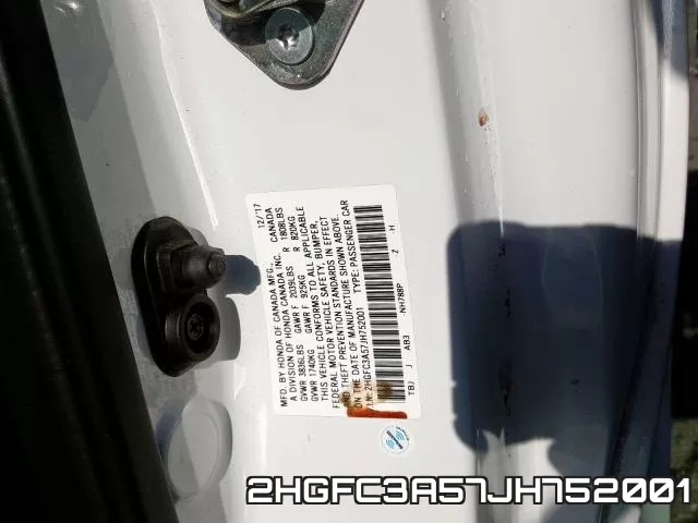 2HGFC3A57JH752001 фото 2