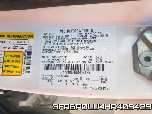 3FA6P0LU4HR409429 фото 2