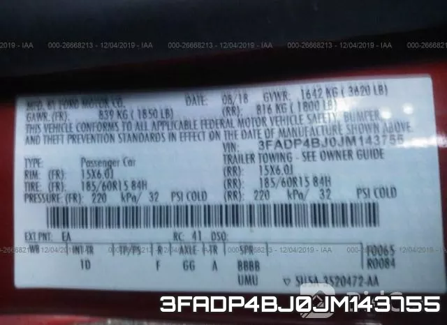 3FADP4BJ0JM143755 фото 7