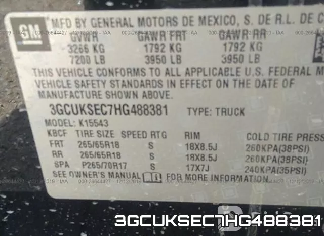3GCUKSEC7HG488381 фото 9