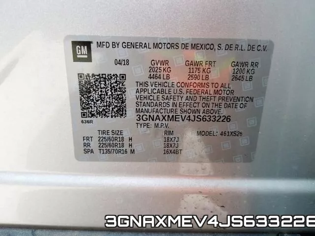 3GNAXMEV4JS633226 фото 2