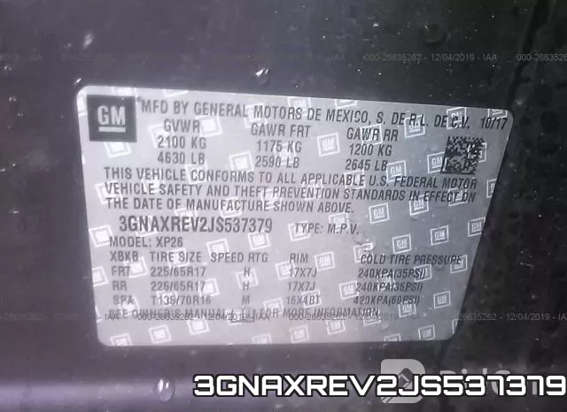 3GNAXREV2JS537379 фото 9
