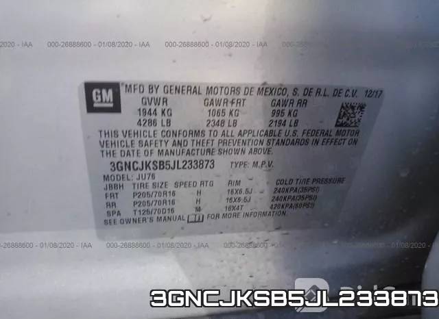 3GNCJKSB5JL233873 фото 6