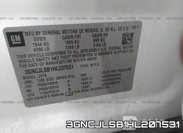 3GNCJLSB1HL207531 фото 10