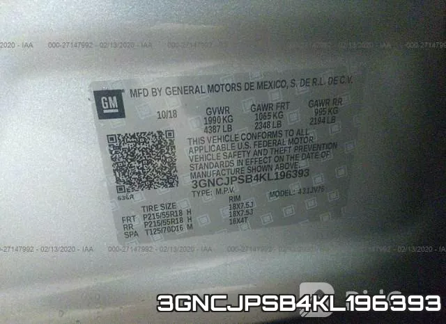 3GNCJPSB4KL196393 фото 7