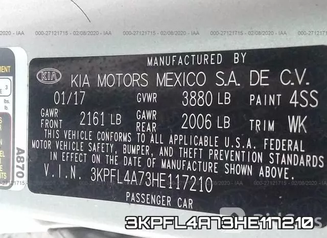 3KPFL4A73HE117210 фото 7