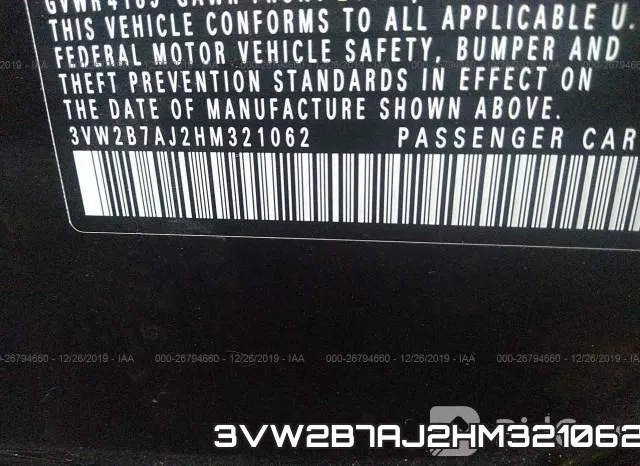 3VW2B7AJ2HM321062 фото 8
