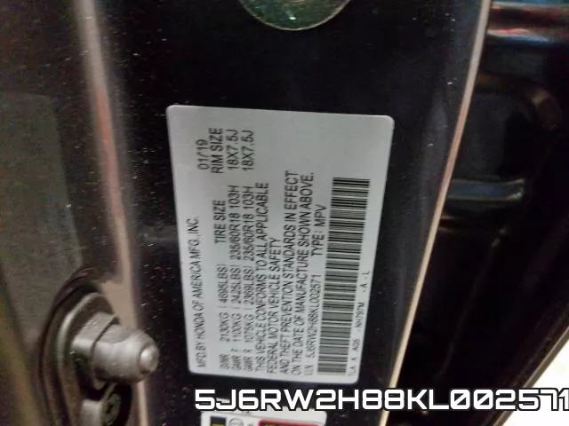 5J6RW2H88KL002571 фото 2