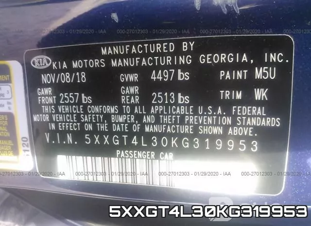 5XXGT4L30KG319953 фото 9