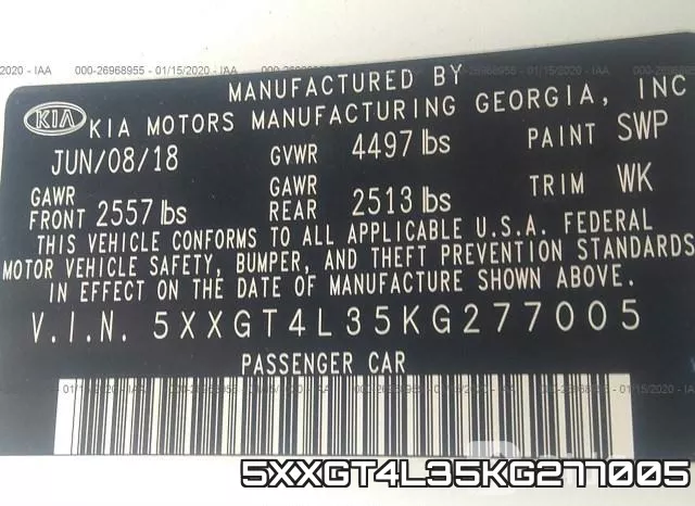 5XXGT4L35KG277005 фото 10