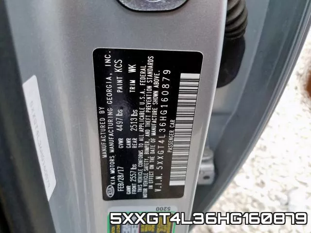 5XXGT4L36HG160879 фото 2