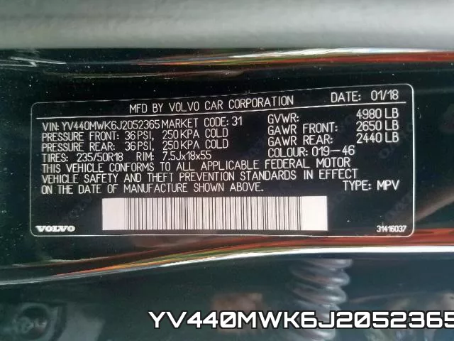 YV440MWK6J2052365 фото 2