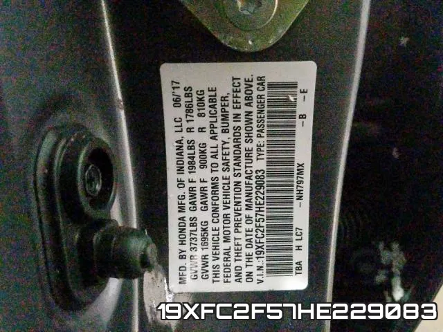 19XFC2F57HE229083 фото 2