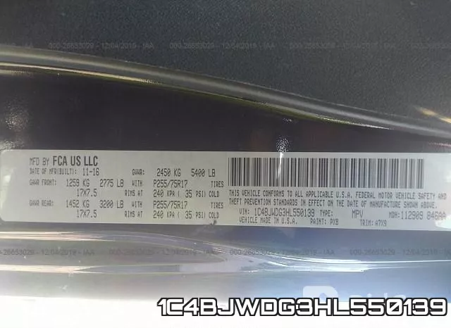 1C4BJWDG3HL550139 фото 9