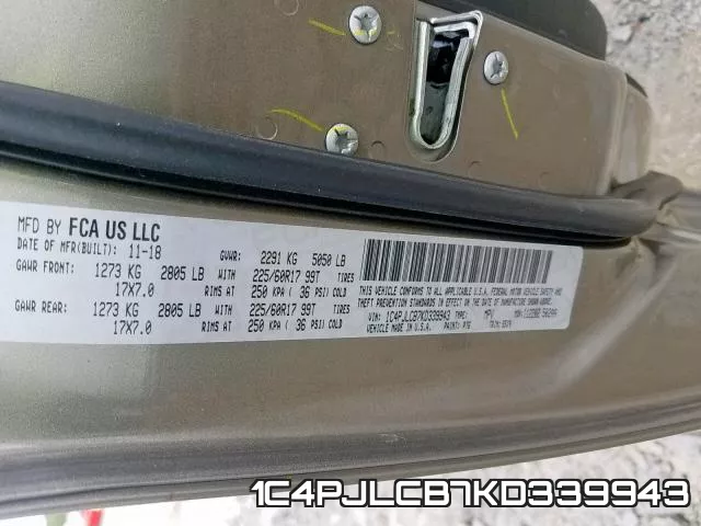 1C4PJLCB7KD339943 фото 2
