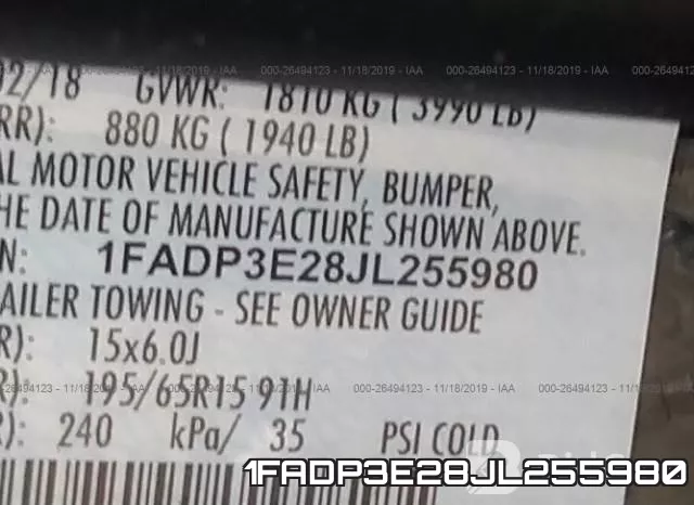 1FADP3E28JL255980 фото 8