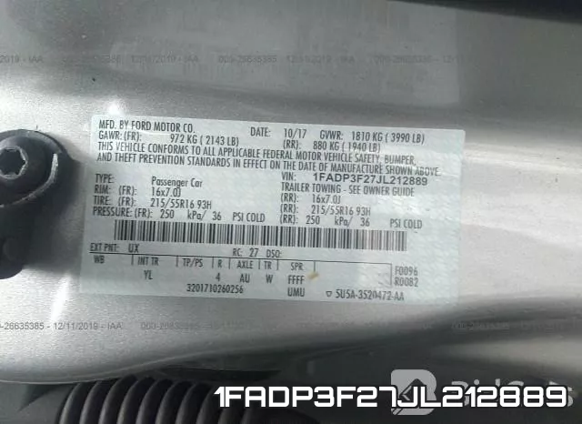 1FADP3F27JL212889 фото 9