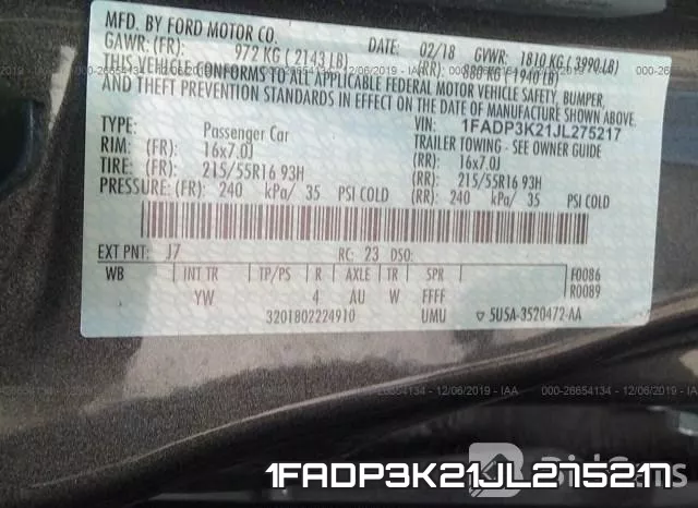 1FADP3K21JL275217 фото 7