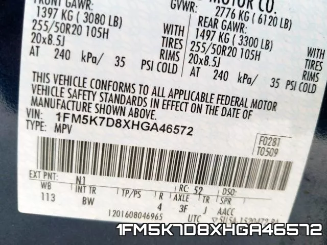1FM5K7D8XHGA46572 фото 2