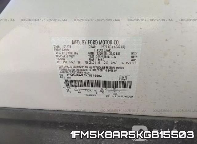 1FM5K8AR5KGB15503 фото 8