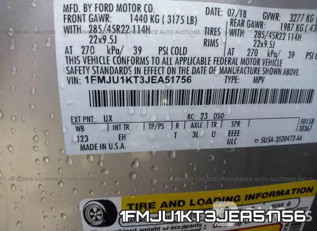 1FMJU1KT3JEA51756 фото 8