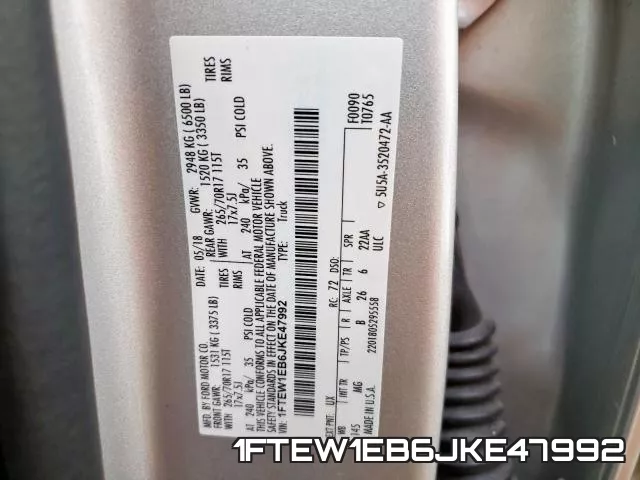 1FTEW1EB6JKE47992 фото 2