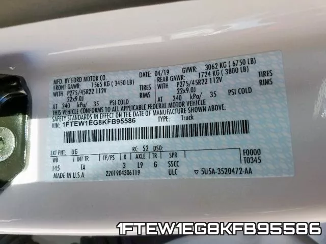 1FTEW1EG8KFB95586 фото 2