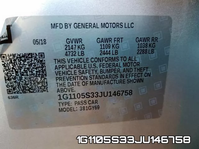 1G1105S33JU146758 фото 2