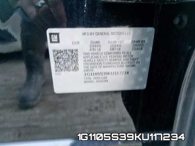1G1105S39KU117234 фото 2