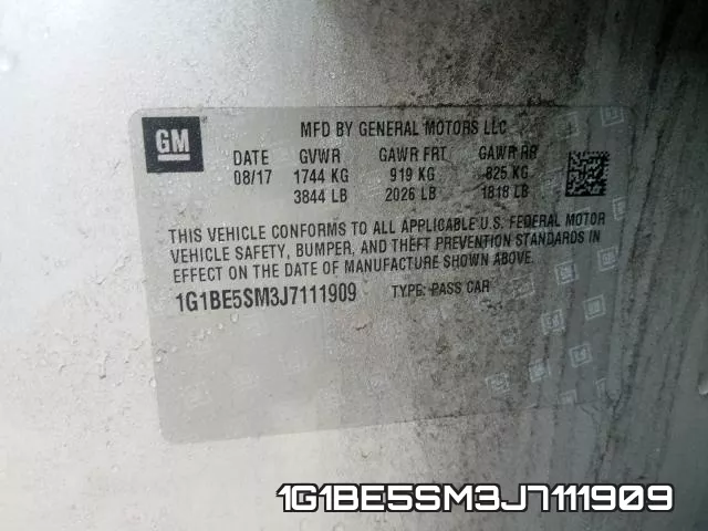 1G1BE5SM3J7111909 фото 2
