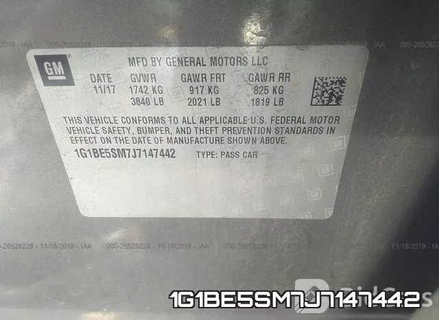 1G1BE5SM7J7147442 фото 6