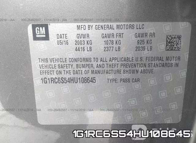 1G1RC6S54HU108645 фото 8