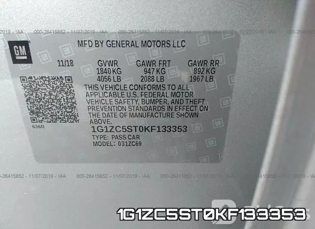1G1ZC5ST0KF133353 фото 7