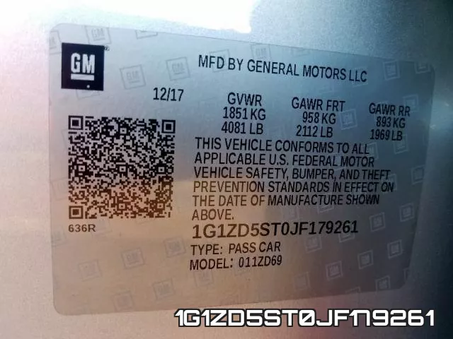 1G1ZD5ST0JF179261 фото 2