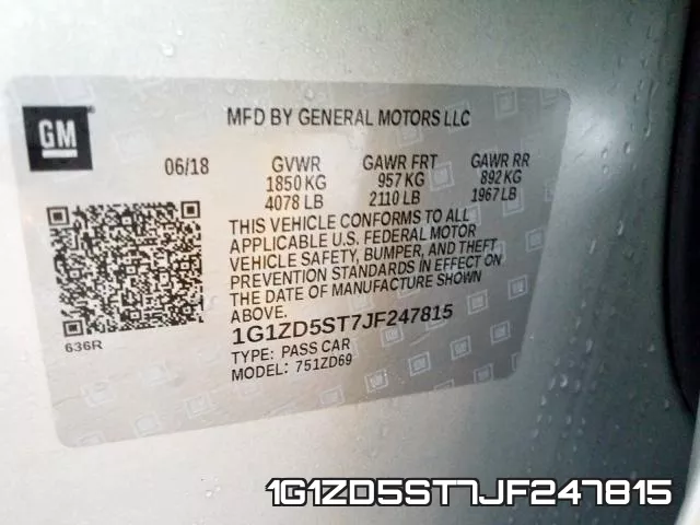 1G1ZD5ST7JF247815 фото 2
