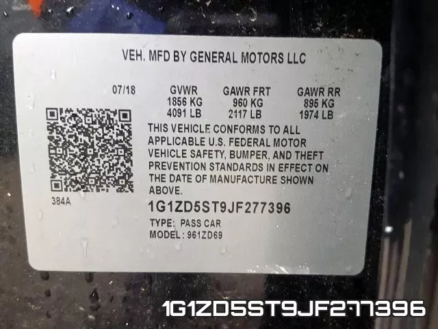 1G1ZD5ST9JF277396 фото 2