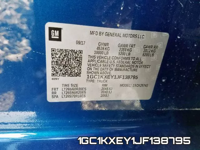 1GC1KXEY1JF138795 фото 2