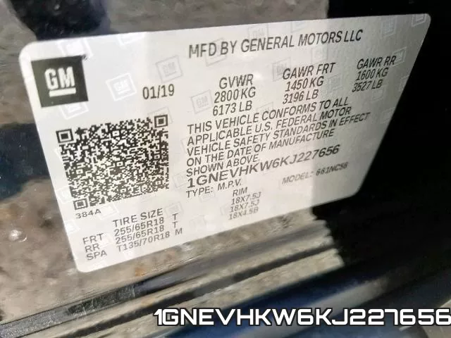 1GNEVHKW6KJ227656 фото 2