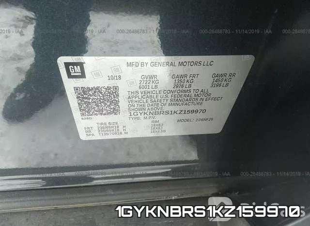 1GYKNBRS1KZ159970 фото 8