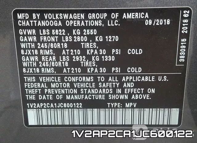 1V2AP2CA1JC600122 фото 8